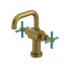 Rubinet Single Hole Dual Handle Lav. Set. (less drain) Antique Brass Matt