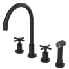 Rubinet Widespread Kitchen Set with LaSalle Spout with Hand Spray Matt Black