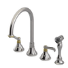 Rubinet Widespread Kitchen Set with Hand Spray Polished Nickel