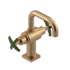 Rubinet Single Hole Dual Handle Lav. Set. with Genesis spout (less drain) Satin Gold