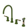 Rubinet Widespread Kitchen Set with Hand Spray Green Envy