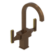Rubinet Single Hole Dual Handle Lav. Set. (less drain) Tuscan Brass
