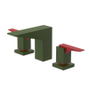 Rubinet Widespread Lav. Set. (less drain) Green Envy