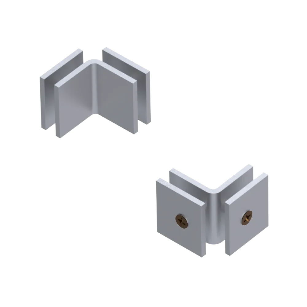 Rubinet 90 Glass to Glass Open Face Satin Chrome