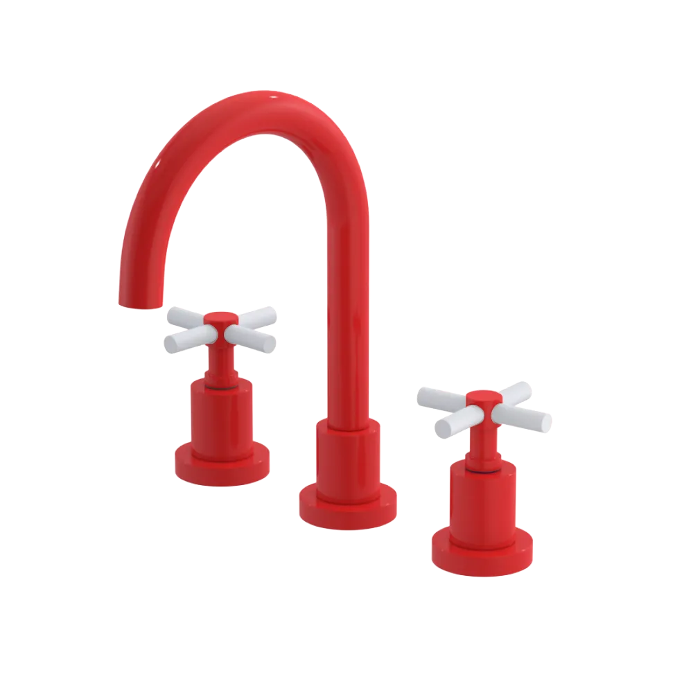 Rubinet Widespread Lav. Set. (less drain) Red