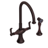 Rubinet Two Handle Single Hole Kitchen Set with Hand Spray Tuscan Brass