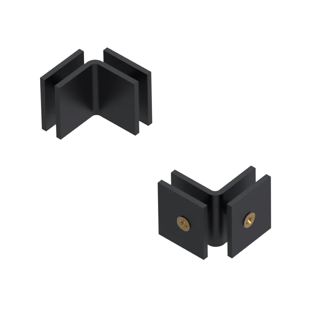 Rubinet 90 Glass to Glass Open Face Matt Black