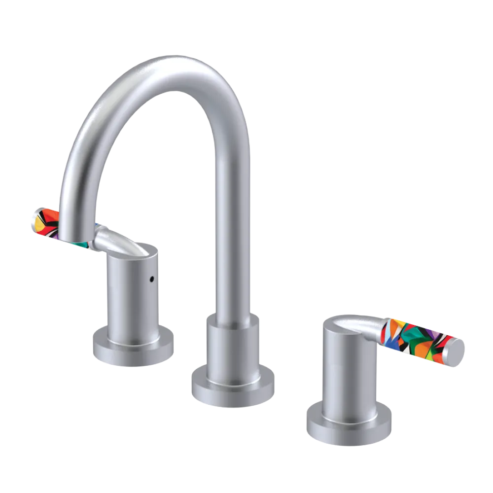 Rubinet Widespread Lav set (less drain) Satin Chrome