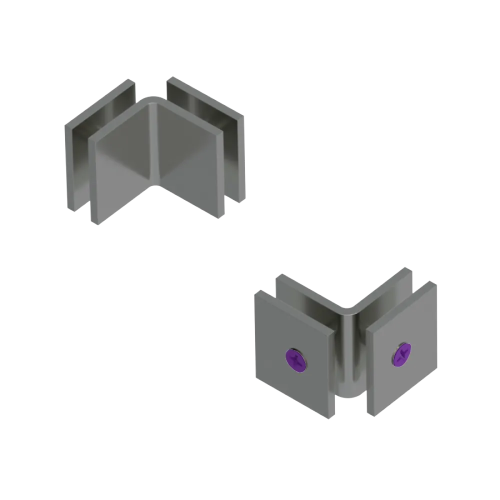 Rubinet 90 Glass to Glass Open Face Satin Nickel