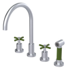 Rubinet Widespread Kitchen Set with LaSalle Spout with Hand Spray Satin Chrome