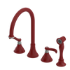Rubinet Widespread Kitchen Set with Hand Spray Maroon
