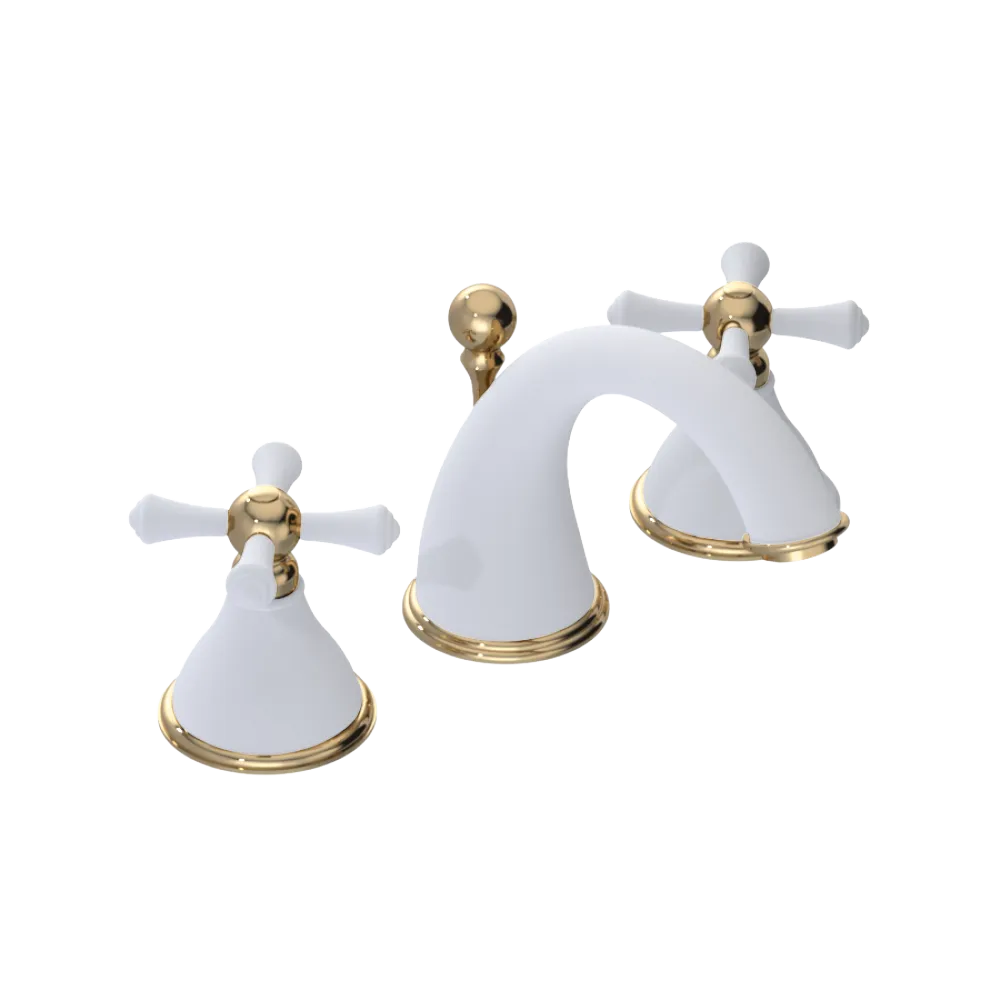 Rubinet Widespread Lav. Set. (less drain) Matt White