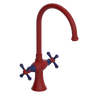 Rubinet Two Handle Single Hole Kitchen Set Maroon