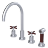 Rubinet Widespread Kitchen Set with LaSalle Spout with Hand Spray Satin Chrome