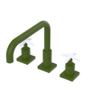 Rubinet Widespread Kitchen Set with Genesis Spout Green Envy