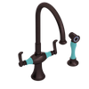 Rubinet Two Handle Single Hole Kitchen Set with Hand Spray Tuscan Brass