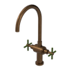 Rubinet Two Handle Single Hole Kitchen Set with LaSalle Spout Tuscan Brass