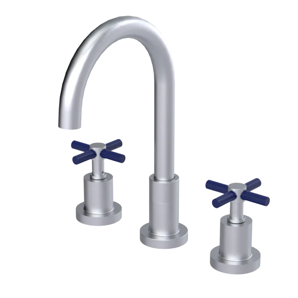 Rubinet Widespread Kitchen Set with LaSalle Spout Satin Chrome