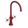 Rubinet Two Handle Single Hole Kitchen Set Maroon