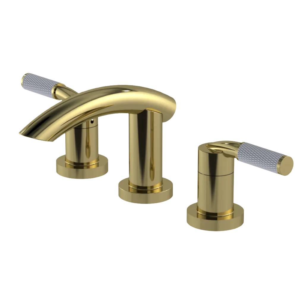 Rubinet Widespread Lav. Set. (less drain) Natural Brass