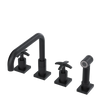 Rubinet Widespread Kitchen Set with Genesis Spout with Hand Spray Matt Black