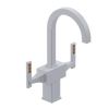 Rubinet Single Hole Dual Handle Lav. Set. (less drain) White