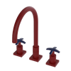 Rubinet Widespread Kitchen Set Maroon