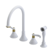 Rubinet Widespread Kitchen Set with Hand Spray White