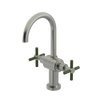 Rubinet Single Hole Dual Handle Lav. Set with LaSalle Spout (less drain) Satin Nickel