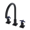 Rubinet Widespread Kitchen Set Matt Black