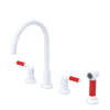 Rubinet Widespread Kitchen Set with Hand Spray White