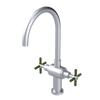 Rubinet Two Handle Single Hole Kitchen Set with LaSalle Spout Satin Chrome