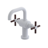 Rubinet Single Hole Dual Handle Lav. Set. (less drain) Matt White