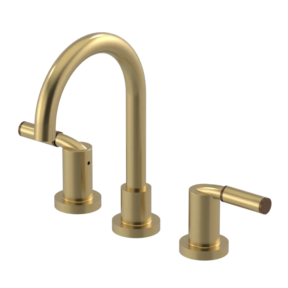 Rubinet Widespread Lav set (less drain) Satin Brass