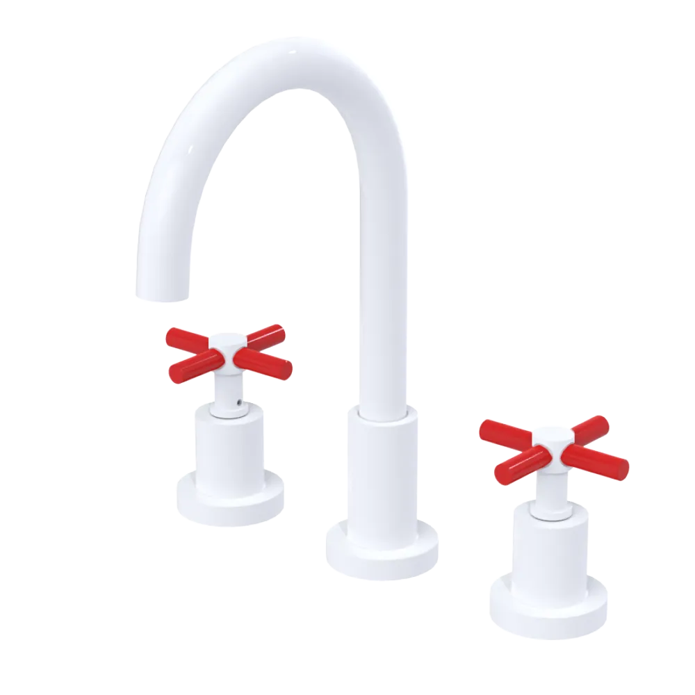 Rubinet Widespread Kitchen Set with LaSalle Spout White