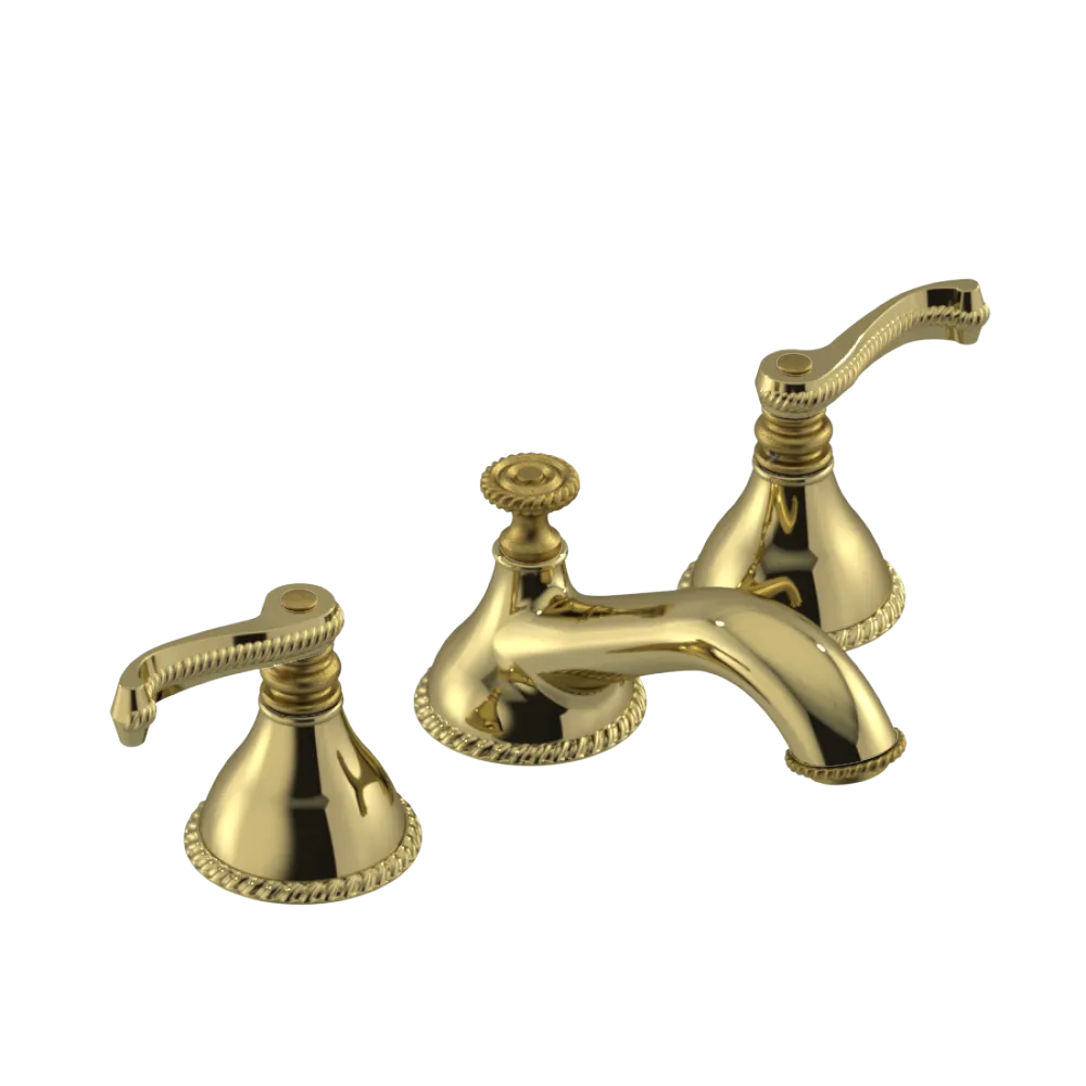 Rubinet Widespread Lav. Set. (less drain) Natural Brass
