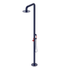 Rubinet Pressure Balance Outdoor Shower with Hand Held Shower & 10" Shower Head - 304 Stainless Steel Midnight Blue