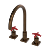 Rubinet Widespread Kitchen Set Tuscan Brass