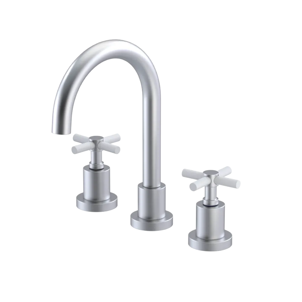 Rubinet Widespread Lav. Set. (less drain) Satin Chrome