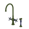 Rubinet Two Handle Single Hole Kitchen Set with Hand Spray Green Envy
