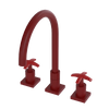 Rubinet Widespread Kitchen Set Maroon