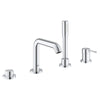 Grohe Essence New 4-Hole Single-Handle Deck Mount Roman Tub Faucet With 6.6 L/Min (1.75 Gpm) Hand Shower