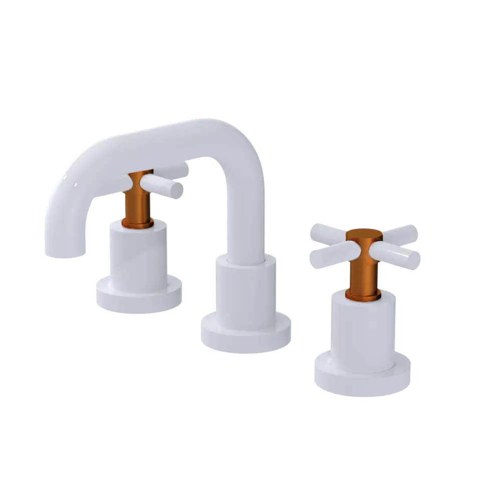Rubinet Widespread Lav. Set. (less drain) White