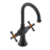 Rubinet Single Hole Dual Handle Lav. Set. (less drain) Matt Black