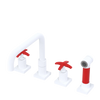 Rubinet Widespread Kitchen Set with Genesis Spout with Hand Spray Matt White