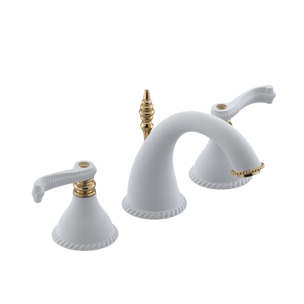 Rubinet Widespread Lav. Set. (less drain) Matt White
