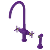 Rubinet Two Handle Single Hole Kitchen Set with LaSalle Spout with Hand Spray Purple Haze