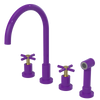 Rubinet Widespread Kitchen Set with LaSalle Spout with Hand Spray Purple Haze