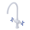 Rubinet Two Handle Single Hole Kitchen Set with LaSalle Spout Matt White
