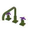 Rubinet Widespread Kitchen Set with Genesis Spout Green Envy